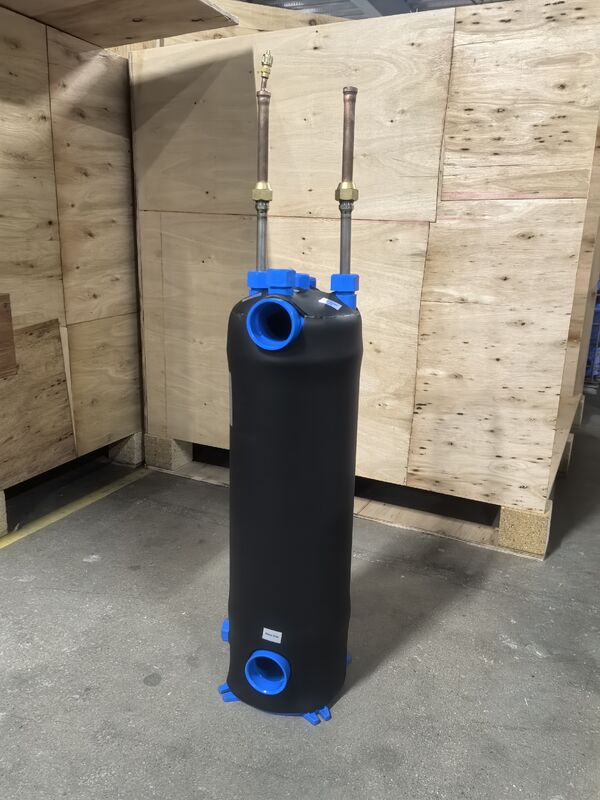 गिम्लियो टाइटेनियम TA1 इनर ट्यूब मैटेरियल टाइटेनियम हीट एक्सचेंजर MHTA-0.75(NZ) लिक्विड फ्लो रेट 0.5m3h टिकाऊ संक्षारण प्रतिरोधी हीट ट्रांसफर सॉल्यूशन