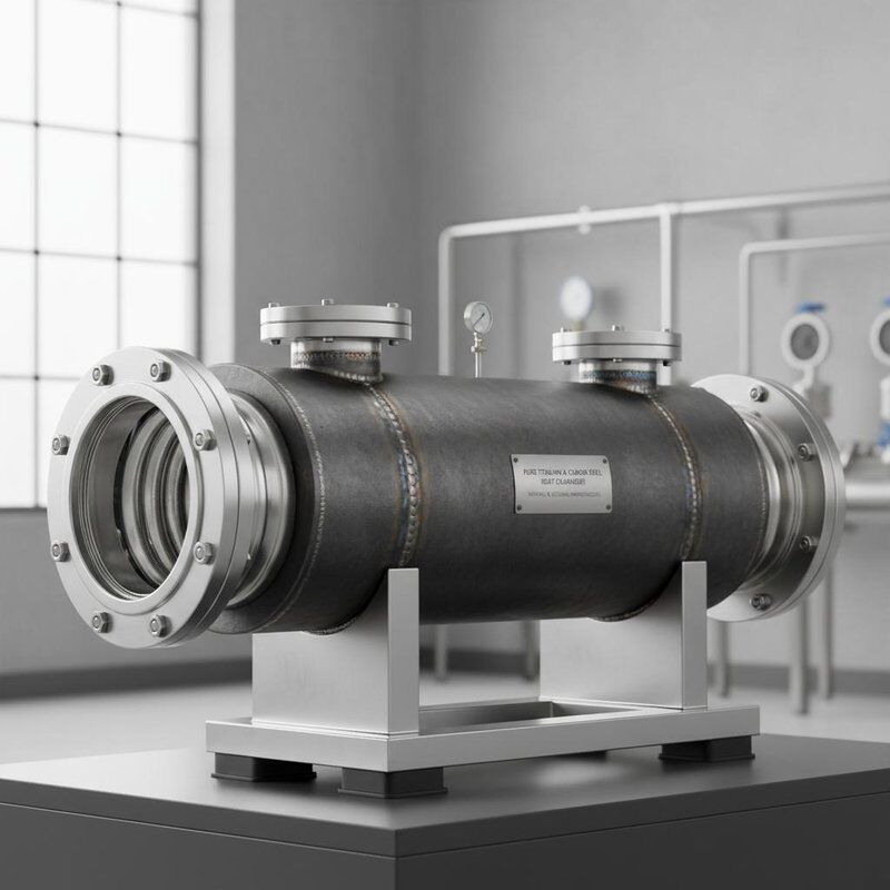 शुद्ध टाइटेनियम और कार्बन स्टील टाइटेनियम हीट एक्सचेंजर सीआईपी एकल/डबल/ट्रिपल सिस्टम विकल्पों के साथ संगत